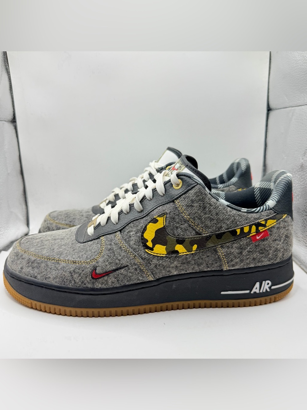 Nike Air Force 1 Low Camo Denim Remix Black & Gold Men’s 11 DB1964-001